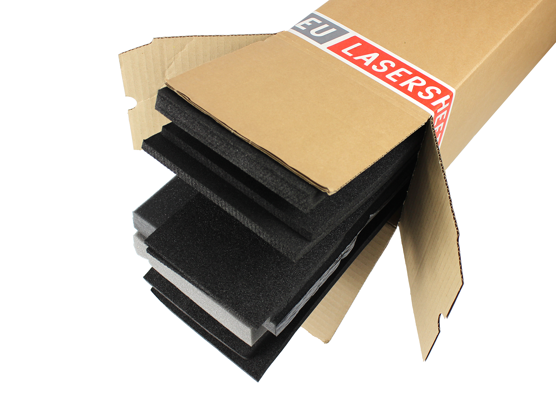 Bundle various foam strips, +-15 x 124cm, thicknesses 5 to 40mm