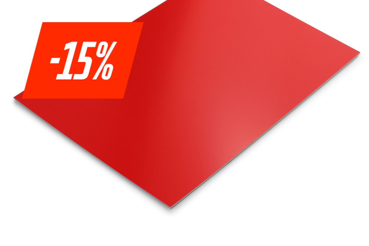 Economy graveerplaat 1.5 mm rood met witte kern - Lasersheets - sale 15%
